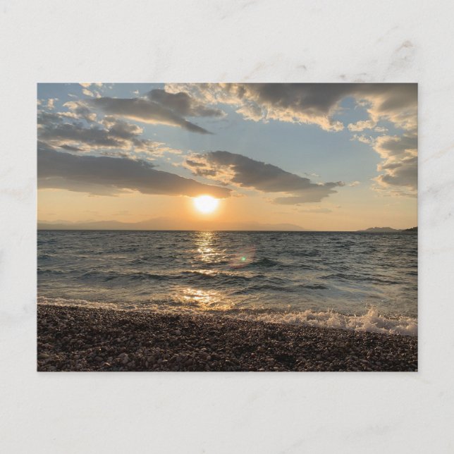Greece, sunset, sea view, postcard (Front)
