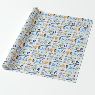 Greece Symbols Travel Lovers Wrapping Paper