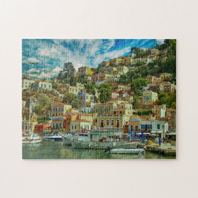 Greece Symi Greek Island Travel Photo Jigsaw Puzzle (Horizontal)