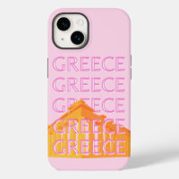 Greece, Travel Art, Pink