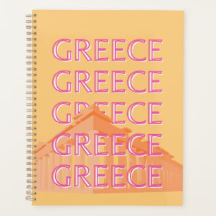 Greece Travel Art, Summer Travel Art, Orange Planner