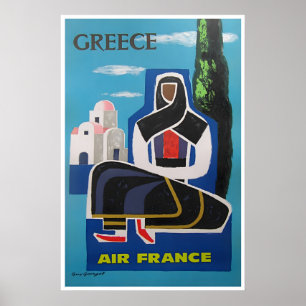 Greece Travel Poster Greek Art Guy Georget Print
