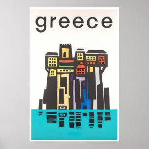 Greece Travel Poster Greek Art Print