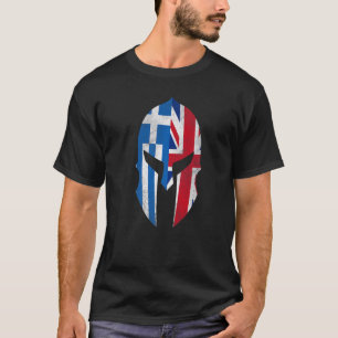 Greece UK Flag British Greek Roots Helmet T-Shirt