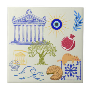 Greece Vacation Minimalism Tile