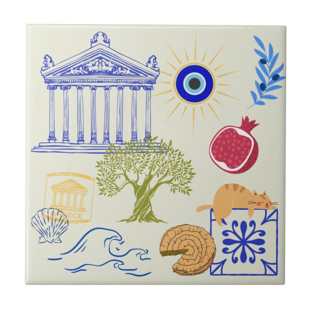 Greece Vacation Minimalism Tile (Front)