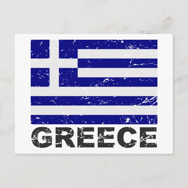 Greece Vintage Flag Postcard (Front)