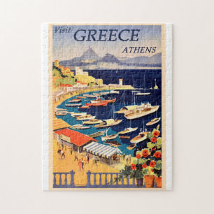 Greece Vintage Travel Poster Jigsaw Puzzle