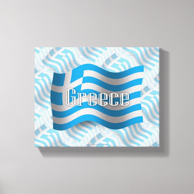 Greece Waving Flag Canvas Print (Front)