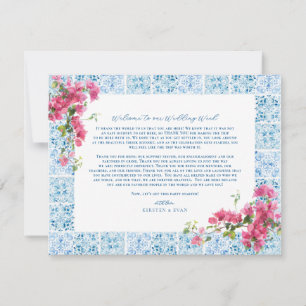 Greece Wedding Weekend Welcome Itinerary Invitation