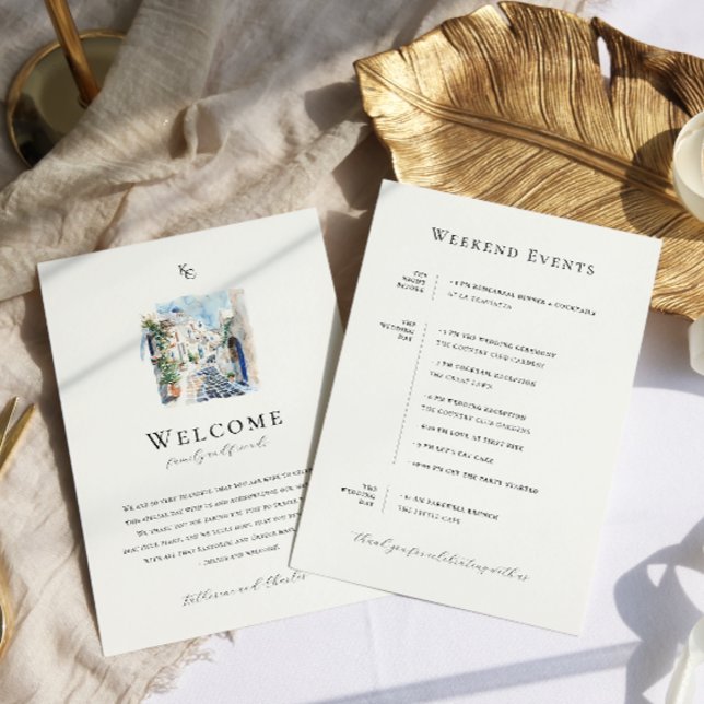 Greece Wedding Weekend Welcome Itinerary Menu (Creator Uploaded)
