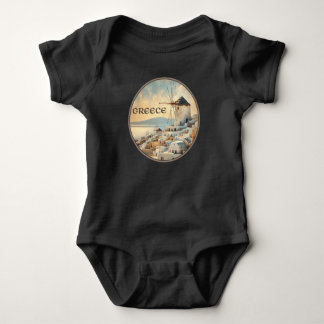 Greece Windmills of Mykonos Baby Bodysuit