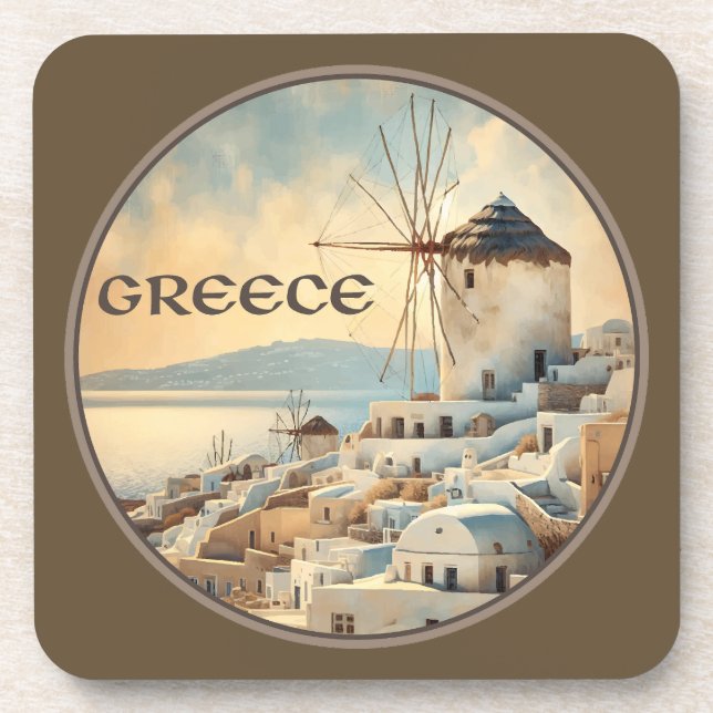Greece Windmills of Mykonos Coaster (Front)