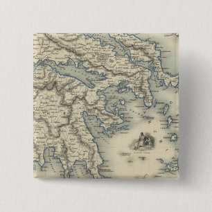 Greece with inset maps of Corfu and Stampalia 15 Cm Square Badge