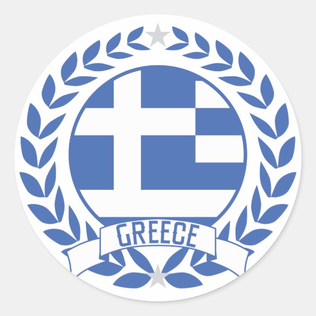 Greece Wreath Classic Round Sticker (Front)