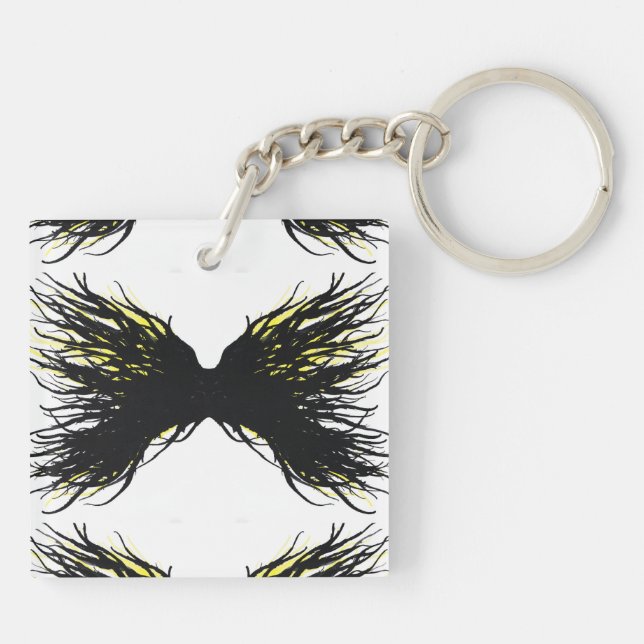 Greed Abstract 7 Deadly Sins Alcohol Ink Art Key Ring (Back)