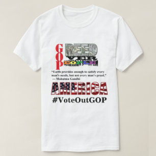 GREED OVER PEOPLE AMERICA Vote Out GOP T-Shirt