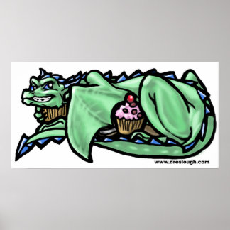 Greedy Cupcake Dragon Poster