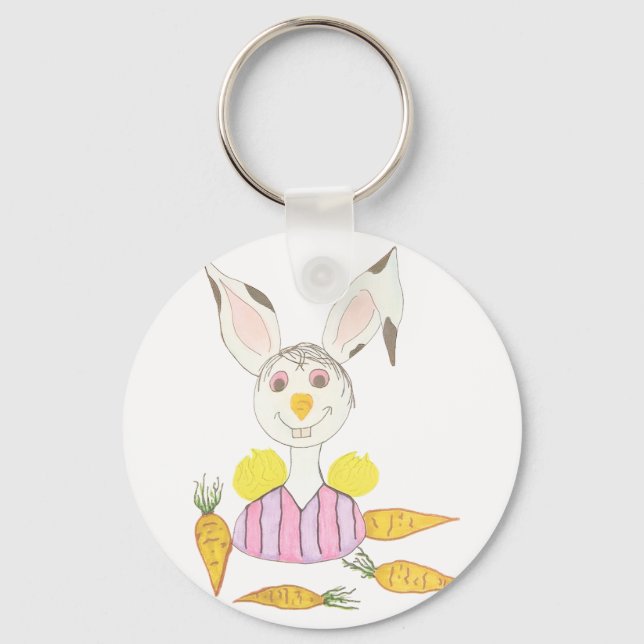 Greedy for Carrots Key Ring (Front)