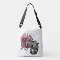 Greedy Racoon Full of Birthday Cake Cartoon
