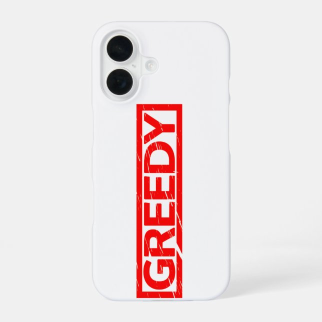 Greedy Stamp iPhone 16 Case (Back)