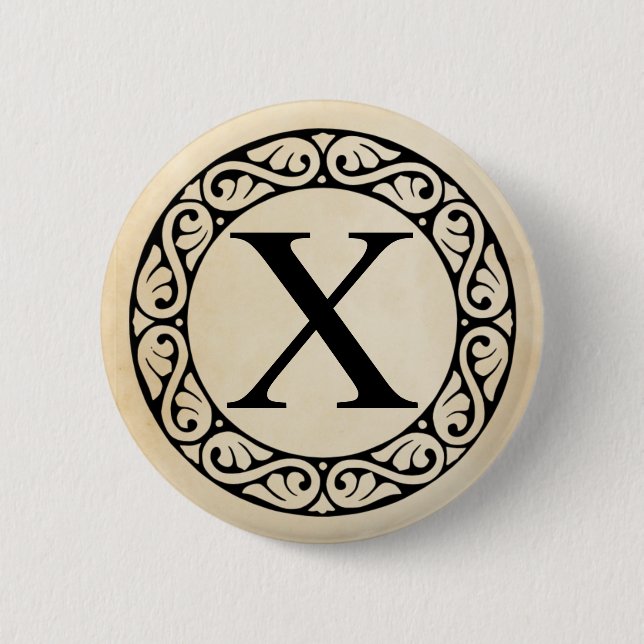 Greek Alphabet Letter Chi 6 Cm Round Badge (Front)