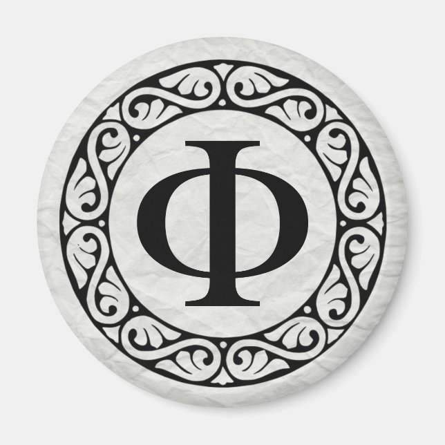 Greek Alphabet Letter Phi Magnet (Front)