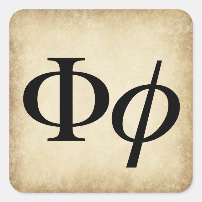 Greek Alphabet Letter Phi Square Sticker (Front)
