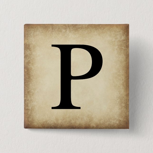 Greek Alphabet Letter Rho 15 Cm Square Badge (Front)