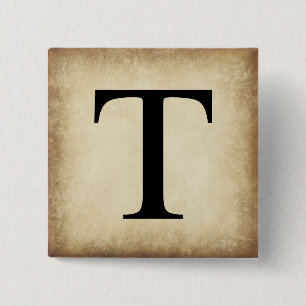 Greek Alphabet Letter Tau 15 Cm Square Badge