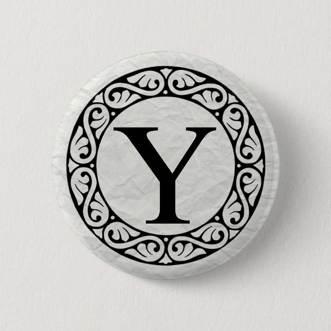 Greek Alphabet Letter Upsilon 6 Cm Round Badge (Front)