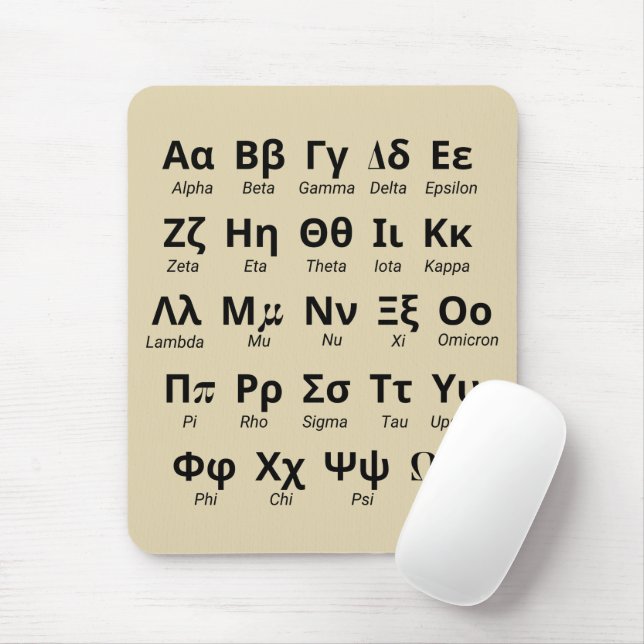 Greek Alphabet Letters In Order Mouse Pad (With Mouse)