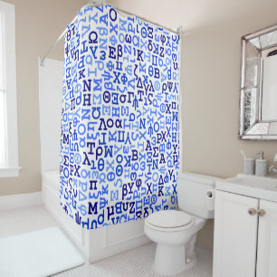 Greek alphabet shower curtain