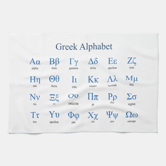 Greek Alphabet Tea Towel (Horizontal)
