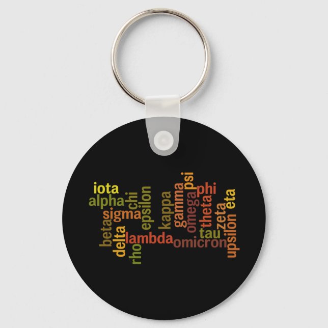 Greek Alphabet (Word Cloud) Key Ring (Front)