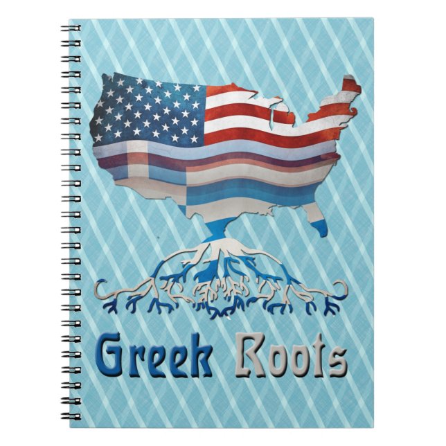 Greek American Flags Notepad Spiral Notebook (Front)