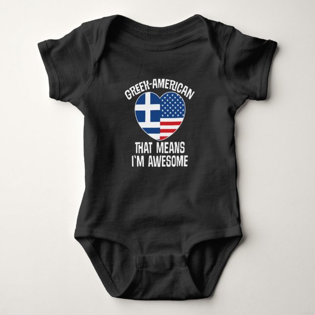 Greek American That Means I'm Awesome Baby Bodysuit (Front)