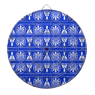 Greek Arabesque Mediterranean Pattern Blue Dartboard