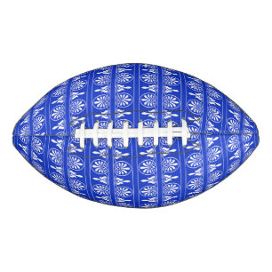 Greek Arabesque Mediterranean Pattern Blue Football