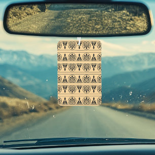 Greek Arabesque Mediterranean Pattern Brown Car Air Freshener