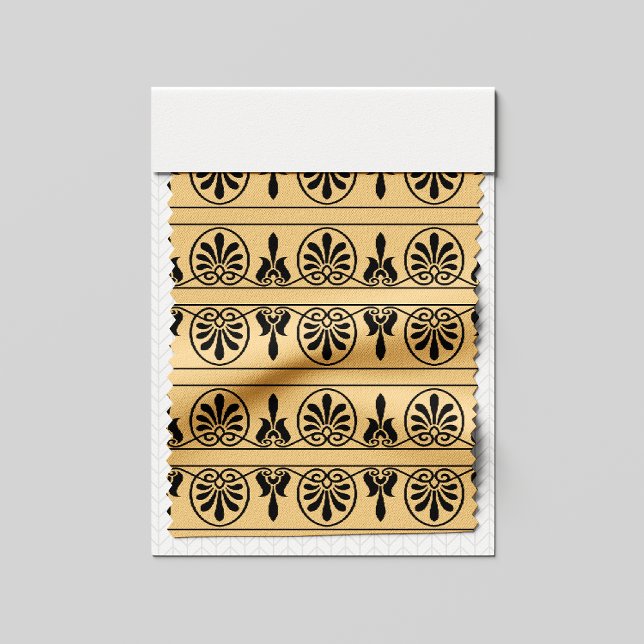 Greek Arabesque Mediterranean Pattern Brown Fabric (Creator Uploaded)