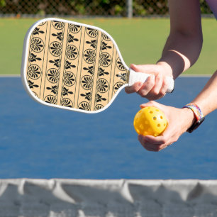 Greek Arabesque Mediterranean Pattern Brown Pickleball Paddle