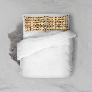Greek Arabesque Mediterranean Pattern Brown Pillowcase