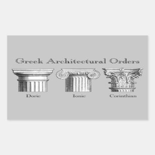 Greek Architectural Orders: Column Capitals Rectangular Sticker