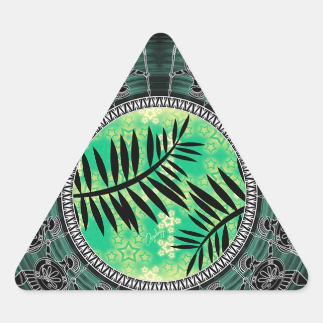 Greek Art Mashup Drawings Triangle Sticker (Front)