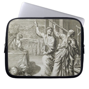 Greek Astronomer Studying the Stars, illustration Laptop Sleeve
