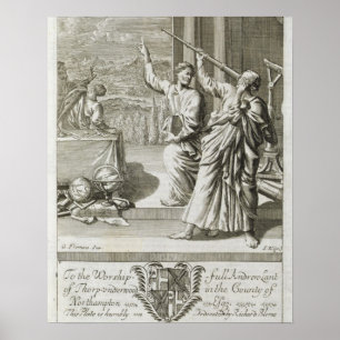 Greek Astronomer Studying the Stars, illustration Poster