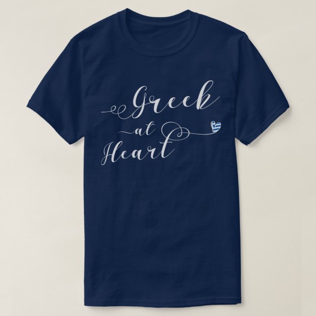 Greek At Heart Tee Shirt, Greece (Design Front)