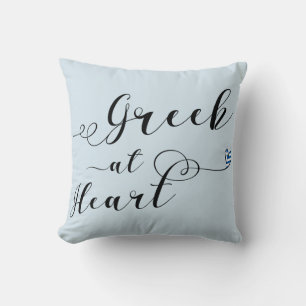 Greek At Heart Throw Cushion, Greece Cushion