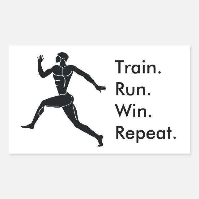 Greek Athlete Running Winning Formula Rectangular Sticker (Front)